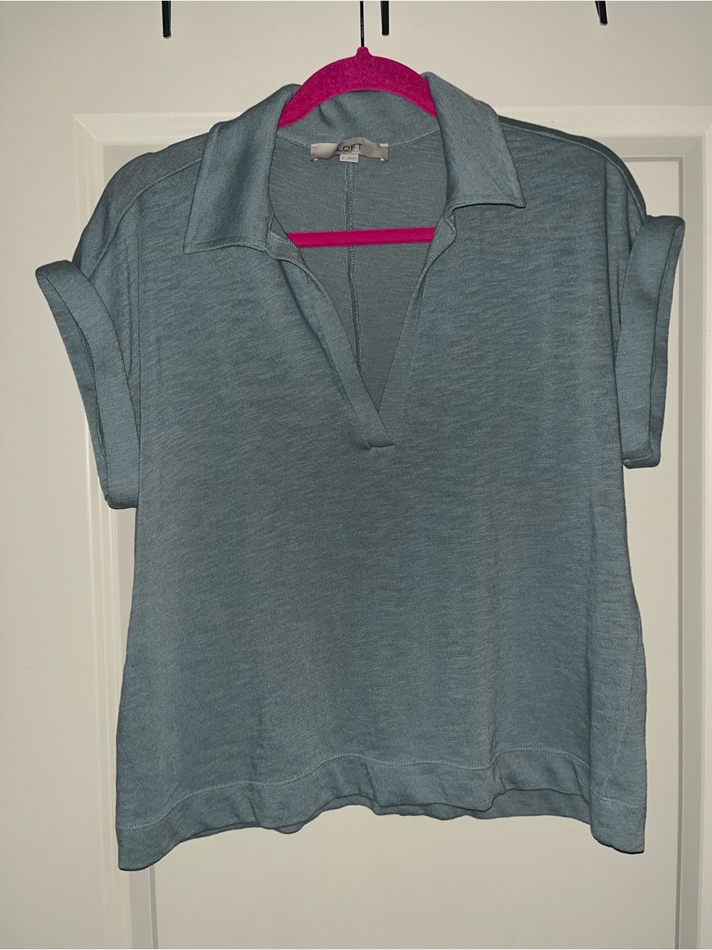 LOFT Collared Split Neck Top - Picture 2 of 5